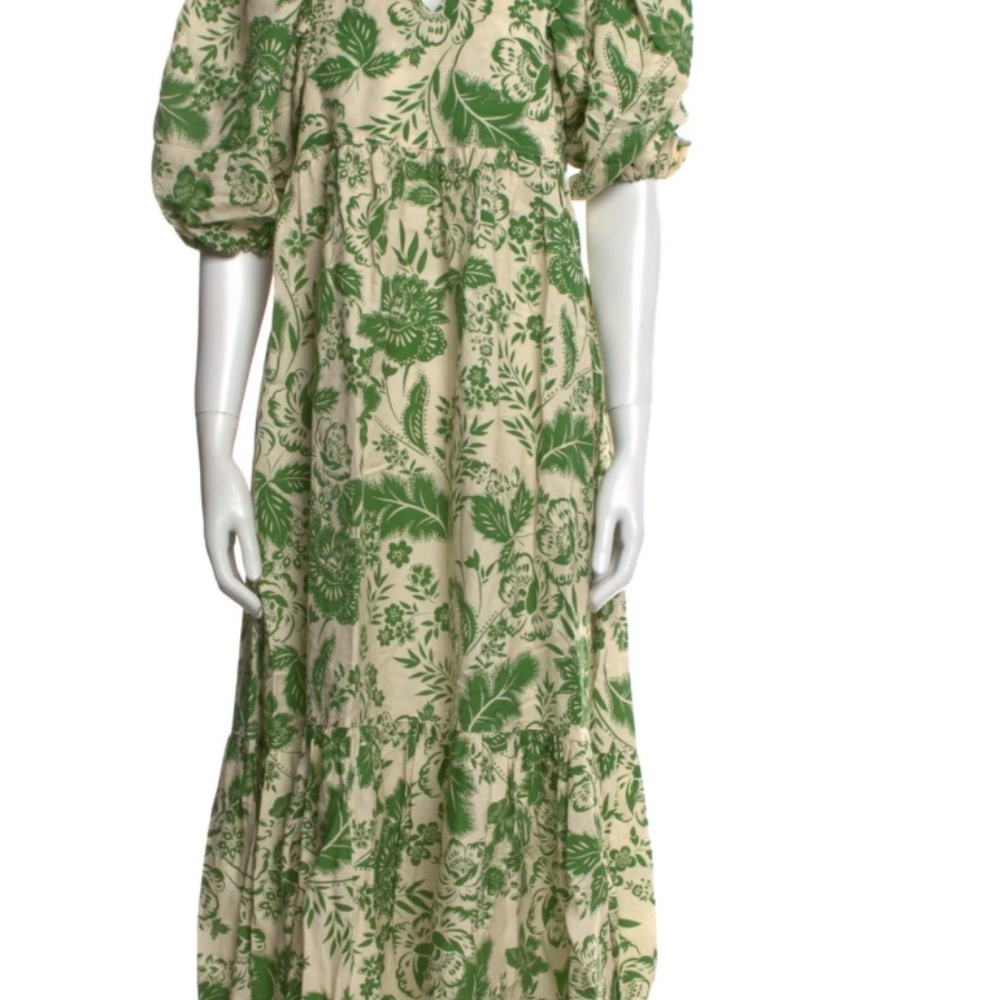 Hunter Bell Cream and Green Floral Dress